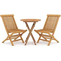 vidaXL 3-tlg. Garten-Essgruppe Massivholz Teak
