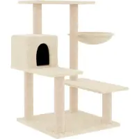 Syfax Kratzbaum mit Sisal-Kratzsäulen Creme 82,5 cm