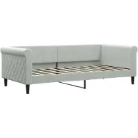 Syfax Tagesbett Hellgrau 90x190 cm Samt