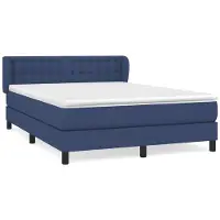 Syfax Boxspringbett mit Matratze Blau 140x200 cm Stoff