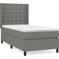 Syfax Boxspringbett mit Matratze Dunkelgrau 100x200 cm Stoff