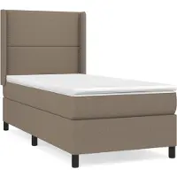 Syfax Boxspringbett mit Matratze Taupe 90x200 cm Stoff