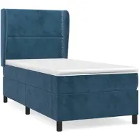 Syfax Boxspringbett mit Matratze Dunkelblau 100x200 cm Samt