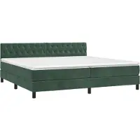 Syfax Boxspringbett mit Matratze Dunkelgrün 200x200 cm Samt