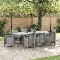Syfax Gartentisch Hellgrau 250 x 100 x 73 cm Poly-Rattan
