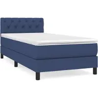 Syfax Boxspringbett mit Matratze Blau 80x200 cm Stoff