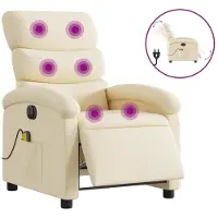 Syfax Massagesessel Elektrisch Creme Stoff