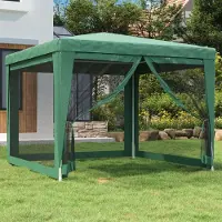 vidaXL "im Angebot" Partyzelt mit 4 Mesh-Seitenwänden Grün 3x3 m HDPE - Pavillons & Partyzelte CC8272