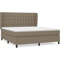 Syfax Boxspringbett mit Matratze Taupe 160x200 cm Stoff