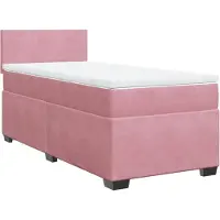 Syfax Boxspringbett mit Matratze Rosa 80x200 cm Samt
