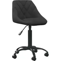 Syfax Bürostuhl Schwarz Samt höhenverstellbar drehbar mit Rollen 44 cm breit 46 cm tief (67,5-79) cm hoch