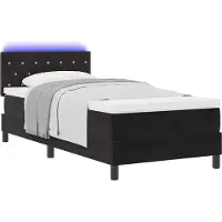 Syfax LED Boxspringbett mit Matratze mit LED Schwarz 90 x 190 cm Samt
