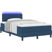 Syfax Boxspringbett mit Matratze mit LED Blau 120 x 190 cm Stoff