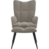 vidaXL "Winterschlussverkauf "Einzelsessel moderne - CLORIS - Relaxsessel - Polstersessel mit Hocker Hellgrau Samt - 61 x 70 x 96,5 cm - DEMöbel5264674