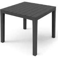 Spetebo Gartentisch in anthrazit - ca. 78 cm x 78 cm x 72 cm- Kunststoff Tisch Garten