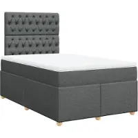 Syfax Boxspringbett mit Matratze Dunkelgrau 120x190 cm Stoff