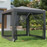vidaXL "2026 Promotion" Partyzelt mit 4 Mesh-Seitenwänden Anthrazit 2,5x2,5 m HDPE - Pavillons & Partyzelte MM545