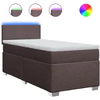 vidaXL Boxspringbett mit Matratze Dunkelbraun 90x200 cm Stoff