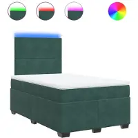Syfax Boxspringbett mit Matratze Dunkelgrün 120x200 cm Samt