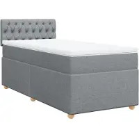 Syfax Boxspringbett mit Matratze Hellgrau 90x190 cm Stoff