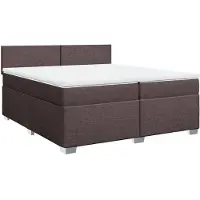 Syfax Boxspringbett mit Matratze Dunkelbraun 200x200 cm Stoff
