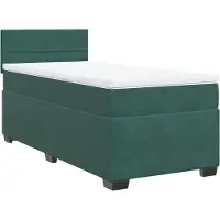 Syfax Boxspringbett mit Matratze Dunkelgrün 100x200 cm Samt