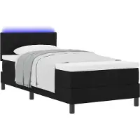 Syfax Boxspringbett mit Matratze mit LED Schwarz 100 x 200 cm Stoff
