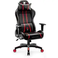 Diablo X-One 2.0 Gaming Stuhl Bürostuhl Schreibtischstuhl Verstellbare Armlehnen Ergonomisches Design Nacken/-Lendenkissen Farbe: Rot, Größe King