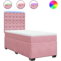 Syfax Boxspringbett mit Matratze Rosa 100x200 cm Samt