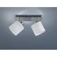 Meine Wunschleuchte LED Deckenstrahler 2 flammig mit Stoffschirm in Weiß - schwenkbarer Wandstrahler