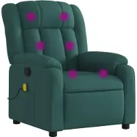 Syfax Massagesessel Dunkelgrün Stoff