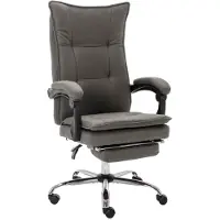 Syfax Ergonomischer Bürostuhl Grau Stoff, höhenverstellbar, neigbare Rückenlehne, Fußstütze, Liegefunktion, 110 kg, 64x68x(113-120) cm