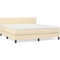 Syfax Boxspringbett mit Matratze Creme 160x200 cm Stoff