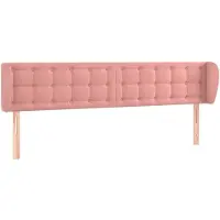 Syfax Kopfteil mit Ohren Rosa 203x23x78/88 cm Samt