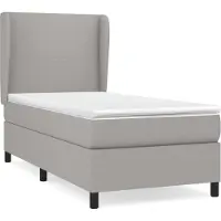 Syfax Boxspringbett mit Matratze Hellgrau 90x200 cm Stoff