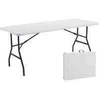 Oviala Camping-Klapptische 8 Plätze weiß - 180 cm x 74 cm x 75 cm Weiss - REKKEM