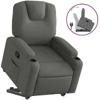 Syfax Relaxsessel mit Aufstehhilfe Dunkelgrau Stoff