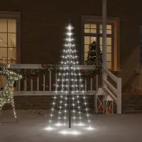 Prolenta Maison Exclusive - LED-Weihnachtsbaum für Fahnenmast Kaltweiß 108 LEDs 180 cm