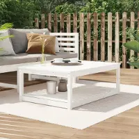 vidaXL "2026 Promotion" Gartentisch Weiß 121x82,5x45 cm Massivholz Kiefer - Gartentische CC29021