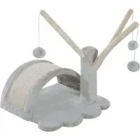 PawHut Kratzbaum Katzenkratzbaum Katzenkletterbaum Katze Sisal mit Plüsch bezogen Hellgrau Spanplatte 38x38x40 cm
