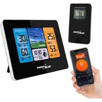 Greenblue Wetterstation Wettervorhersage WiFi App TUYA Display 7 Sprachen Mondphasenanzeige IPX4
