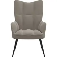 vidaXL Cloris DesignMöbel Fernseh- & Relaxsessel - Grau Relaxsessel Hellgrau Samt Schlichtes6543935
