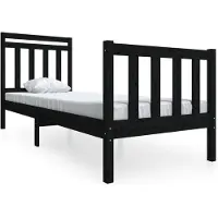 Syfax Massivholzbett Schwarz 75x190 cm