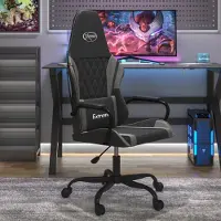 vidaXL Möbel Gaming-Stuhl mit Massagefunktion Schwarz und Grau Kunstleder - Bürostühle &11180
