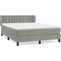 Syfax Boxspringbett mit Matratze Hellgrau 140x190 cm Samt