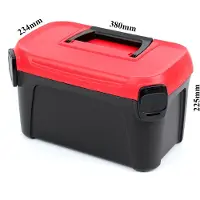 Prosperplast Werkzeugkiste SMART Werkzeugkoffer Werkzeugkasten Aufbewahrungsbox Toolbox 380 x 234 x 225 mm Schwarz-Rot
