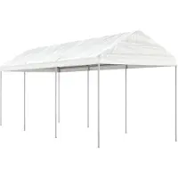 Syfax Pavillon mit Dach Weiß 6,69x2,28x2,69 m Polyethylen