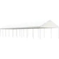 Syfax Pavillon mit Dach Weiß 20,07x4,08x3,22 m Polyethylen