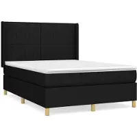 Syfax Boxspringbett mit Matratze Schwarz 140x200 cm Stoff