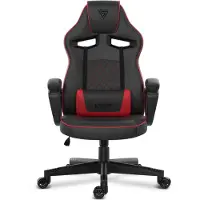 Sense7 Knight Gaming Stuhl Kunstleder Schwarz-Rot - Ergonomischer Bürostuhl PC Schreibtischstuhl Zockerstuhl Wippfunktion Gamer 120 kg